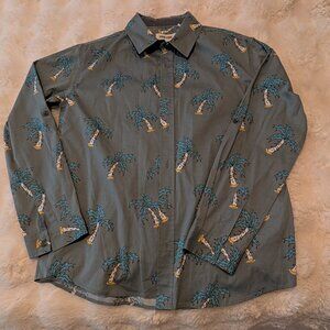 SVRN CODE Boys’ Button-Down Shirt – Palm Tree Print – Size 14/16z